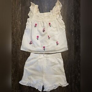 Rachel Zoe White Baby Outfit with Gold Logo Tag